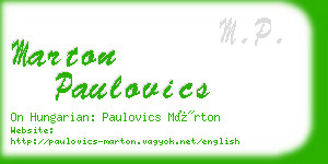 marton paulovics business card